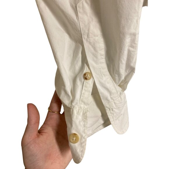 Ralph Lauren Vintage White Long-Sleeve Shirt Dress Button-Down A-Line - Picture 4 of 11